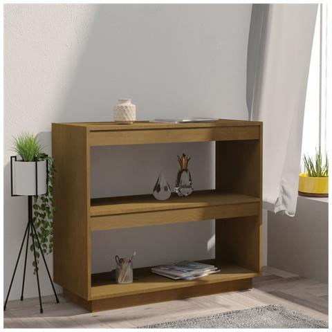Lusso Casadino - Libreria Marrone Ambra 80x35x71 Cm In Legno Massello Di Pino - Foto 2