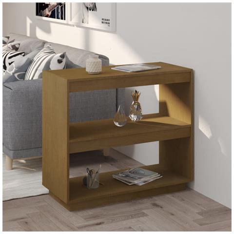 Lusso Casadino - Libreria Marrone Ambra 80x35x71 Cm In Legno Massello Di Pino - Foto 8