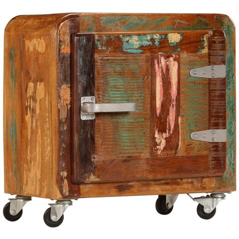 Comodino 50x30x50 Cm Legno Massello Di Recupero - Foto 2