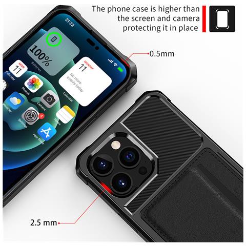 Elegante Custodia A Portafoglio Nera Per Iphone Serie 16 Iphone 16 Più - Foto 2