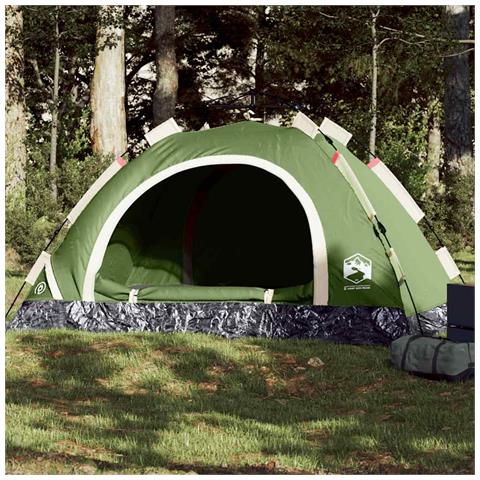 Tenda da Campeggio 3 Persone Verde a Rilascio Rapido - Foto 1