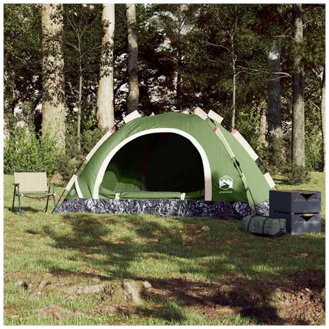 Tenda da Campeggio 3 Persone Verde a Rilascio Rapido - Foto 2