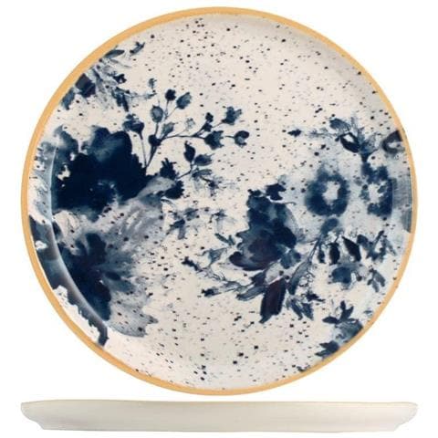 Piatto pane Indigo in stoneware beige blu cm 14 - Foto 1