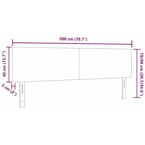 Testiera Design Semplice Grigio Scuro 200 cm in Tessuto Corduroy - Foto 9