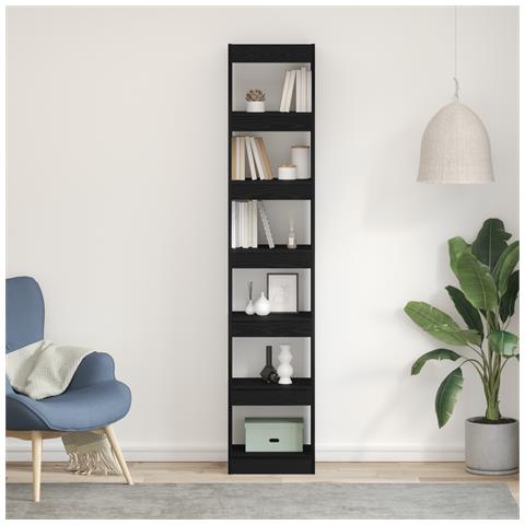 Mobile libreria  Nero Rovere 40x30x198 cm in legno ingegnerizzato - Foto 2