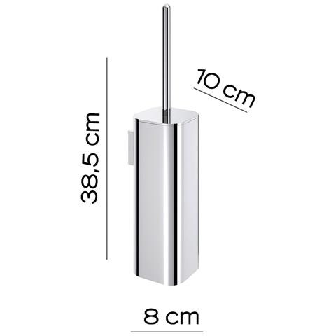 Scopino Wc Con Ciuffo In Setole Da Muro In Ottone, Acciaio Inox E Cromall 3233-03 Serie Outline Cromato - Foto 2