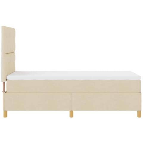 Letto a molle con materasso Crema 90 x 200 cm Tessuto - Foto 9