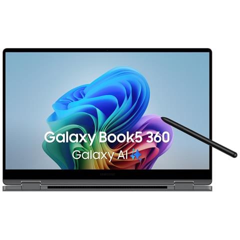 Galaxy Book5 360 NP754QHA-KA2DE laptop Intel Core Ultra 5 228V Ibrido (2 in 1) 39,6 cm (15.6") Touch screen Full HD 32 GB LPDDR5x-SDRAM 512 GB SSD Wi-Fi 7 (802.11be) Windows 11 Pro Tedesco Grigio - Foto 1