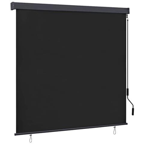 Tenda a Rullo Esterna Rigato Antracite 180 x 250 cm Tessuto - Foto 1