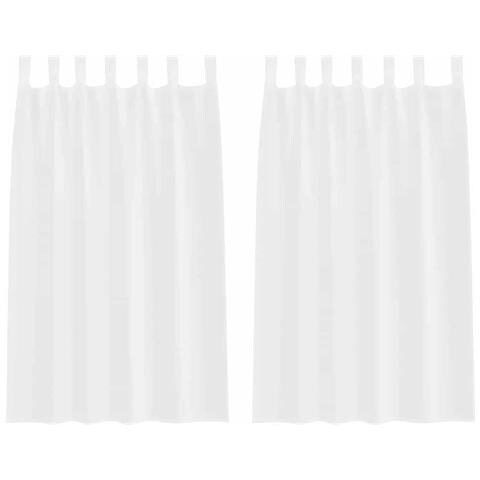 Tende con tende 2 pcs Bianco Poliestere - Foto 1