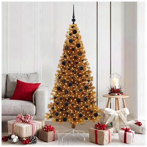 Albero di Natale con 300 LED con supporto Oro 180 cm PET - Foto 2