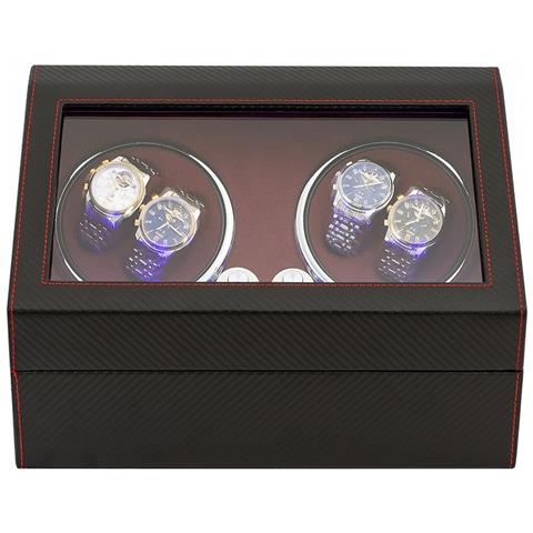 Carica Orologi Automatico Con Esterno In Fibra Di Carbonio E Luce Led Red - Foto 1