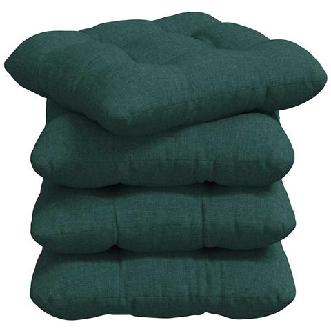 Cuscini per Seduta 4 pcs Verde Scuro 40 x 40 x 12 cm Tessuto - Foto 1