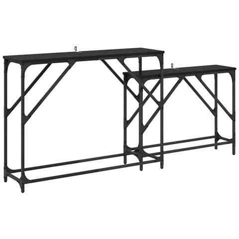 Tavolo consolle 2 pcs Rovere Nero 100 x 28 x 75 cm - Foto 1