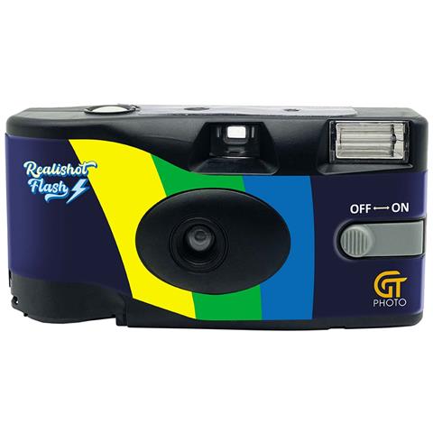 Macchina Fotografica Usa E Getta 27 Pose A Colori Modello Realishot Flash, Noir / Bleu - Foto 1