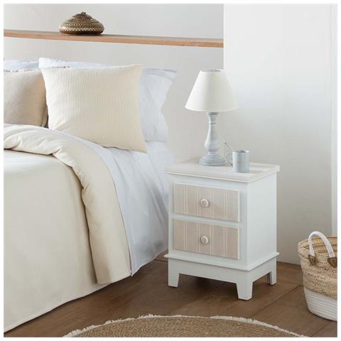 Comodino In Legno Bianco 39x36x72,5 - Foto 2