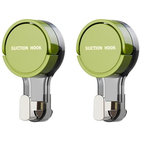 Ganci A Ventosa Senza Fori X2 - Ganci Rimovibili Per Asciugamani Da Parete Per Cucina E Bagno, Plastica, Multicolore Green - Foto 1