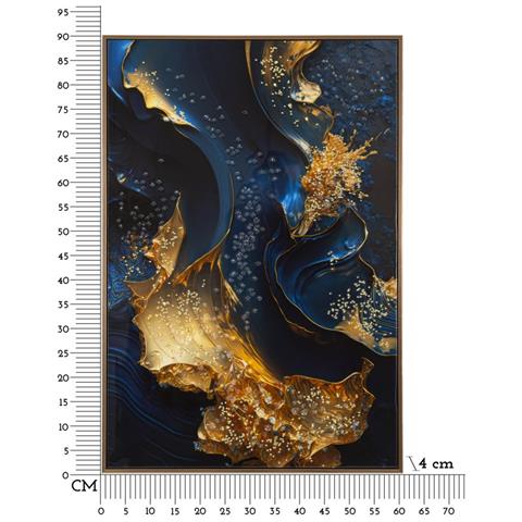 Stampa Su Tela Andromeda B Effetto Marmo Blu E Oro, 60x90 Cm - Foto 7