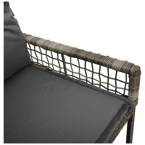 Panchina da esterno Grigio 118 x 55 x 82 cm Rattan PE e Tessuto - Foto 9