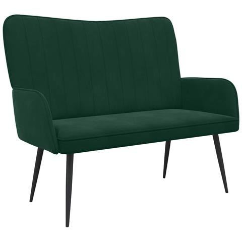 Sofa a Due Posti Verde Scuro 115 x 61 x 87 cm Velluto - Foto 1