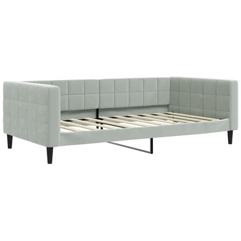 Letto da Giorno Grigio Chiaro 100x190 cm in Velluto - Foto 1