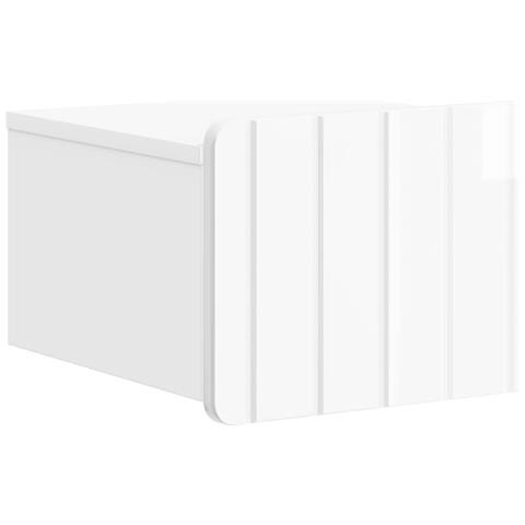Mobiletto da notte a muro Bianco Lucido 33 x 34,5 x 24 cm - Foto 1