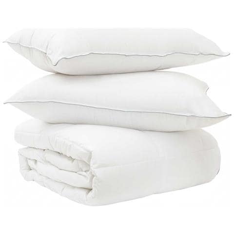 Set di Piumoni Bianco 240 x 220 cm Poliestere, Bamboo - Foto 1