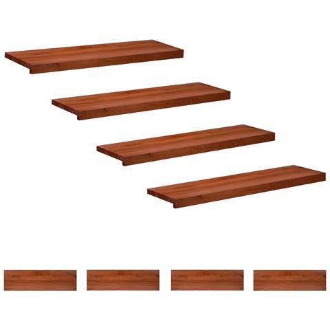 Tappeti per scale 8 pz 100 x 25 x 2 cm Marrone - Foto 1