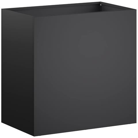 Vaso da giardino Nero 50 x 30 x 50 cm Acciaio laminato a freddo - Foto 1