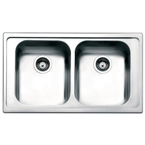 Serie Linear Lavello da Incasso 2 Vasche Dimensioni 86 x 50 Colore Inox - Foto 2