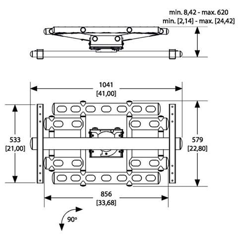 PFW 6855 Supporto da Parete per Schermi LCD / LED / Plasma 65-82'' Portata Max 227Kg  - Foto 2