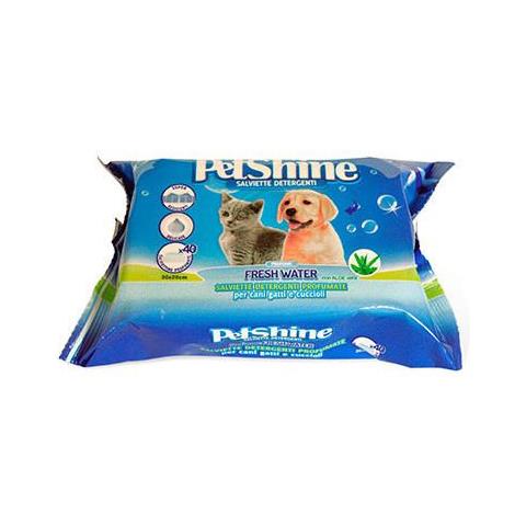 Salviette Detergenti Cani E Gatti Petshine Fresh Water [40pz. ] - Foto 1