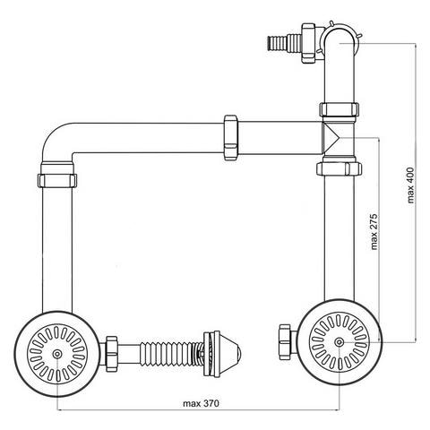 Acciaio Inox 115 Millimetri Kit Di Scarico Doppiù Vasca Lavello Da Cucina And Trappola U Lavello Colino - Foto 2