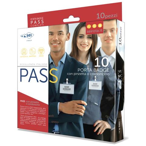 Pass 3 P Supporto per badge Metallo, Polipropilene (PP) 10 pz - Foto 2