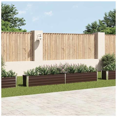 Fioriera Per Giardino In Acciaio Zincato 320x40x45 Cm Marrone - Foto 9