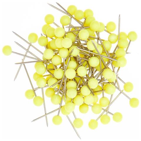 100 Piccoli Spilli Decorativi, Giallo Neon - Foto 1