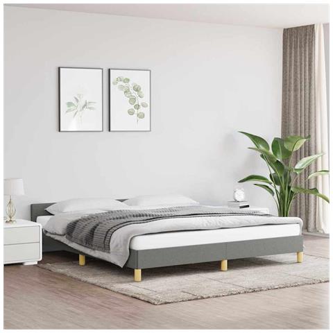 Giroletto senza Materasso Grigio Scuro 160x200 cm Tessuto - Foto 10