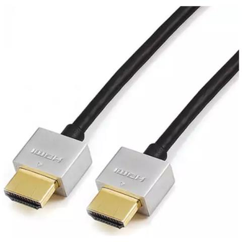 Cavo HDMI Full HD ad Alta Velocità con Ethernet 2m Ultra Slim - Nero - Foto 1