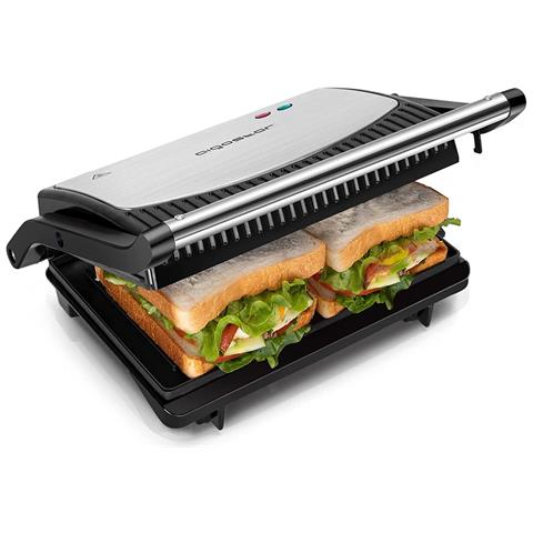 Aigostar York Tostapane Piastra Sandwich Griglia Elettrica 800 Watt Antiaderente Apertura 180° - Foto 1