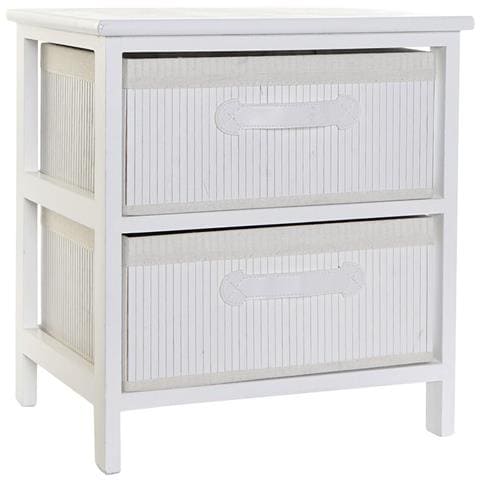 Cassettiera Dkd Home Decor Bianco Bambù Legno Di Paulownia 42 X 32 X 45 Cm - Foto 1