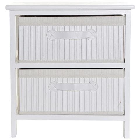 Cassettiera Dkd Home Decor Bianco Bambù Legno Di Paulownia 42 X 32 X 45 Cm - Foto 2