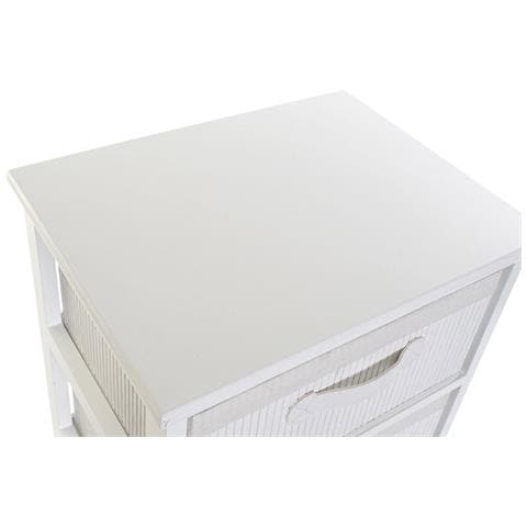 Cassettiera Dkd Home Decor Bianco Bambù Legno Di Paulownia 42 X 32 X 45 Cm - Foto 4