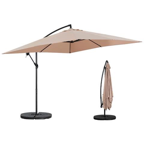 Ombrellone Da Giardino BAKAJI 3x3 Mt Con Luce Solare - Palo Laterale, Acciaio, Anti UV - Foto 8