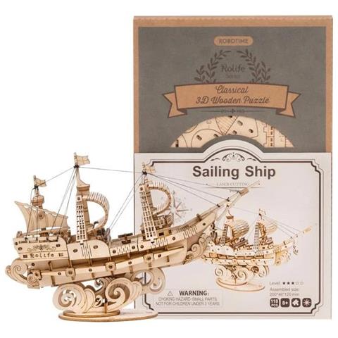 Puzzle 3d In Legno | Barca A 3 Vele - Foto 3