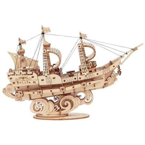 Puzzle 3d In Legno | Barca A 3 Vele - Foto 1