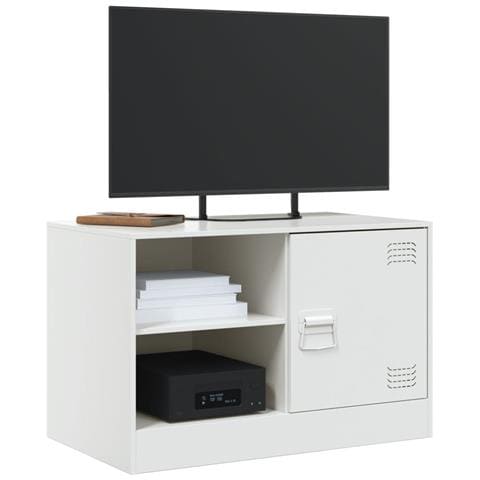 Mobile Porta TV Bianco 67x39x44 cm in Acciaio - Foto 10
