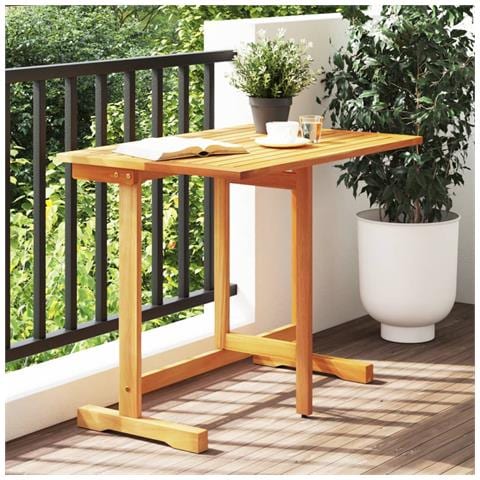 Tavolo Da Balcone Pieghevole 90x60x72 Cm Legno Massello Acacia - Foto 1