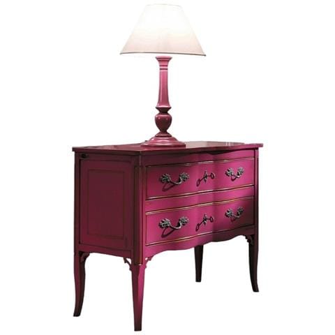 Cassettiera 2 Cassetti Legno Rosa Shabby Chic 92x44x79 - Foto 1