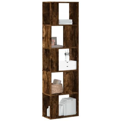 Libreria 5ripiani Rovere Fumo 45x23,5x162,5cm Legno Multistrato - Foto 1