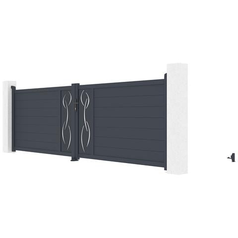 Cancello Battente 4m Life H. 120 Alluminio Grigio - Foto 2